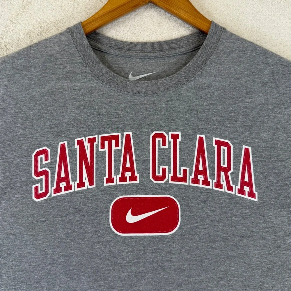Nike Santa Clara University Broncos T-Shirt Mens Medium Gray Short Sleeve Tee